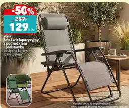 Biedronka Fotel wielopozycyjny z podnóżkiem i podstawką dostępne kolory: szary, zielony MEVEN oferta