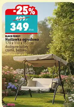 Biedronka Huśtawka ogrodowa 170 x 110 x 153 cm dostępne kolory: czarna, beżowa BLACK FOREST oferta