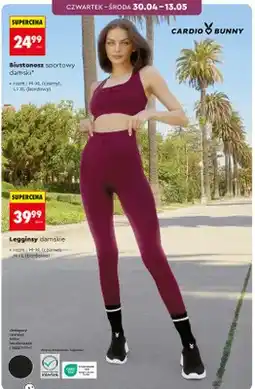 Biedronka Legginsy damskie Cardio Bunny bordowe rozm. M i L oferta