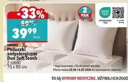 Biedronka Poduszki antyalergiczne Duo Soft Touch Smukee 70x80cm 2 sztuki oferta