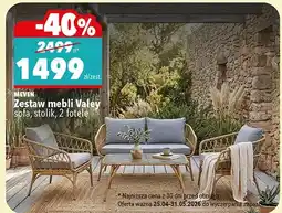 Biedronka Zestaw mebli Valey Meven sofa stolik 2 fotele oferta