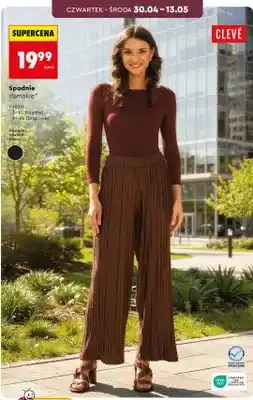 Biedronka Spodnie damskie Clevé rozm. S-XL czarne M-XL brązowe oferta