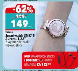 Biedronka Smartwatch SMK15 Aurora Tracer 1,28 2 wymienne paski różowy złoty oferta