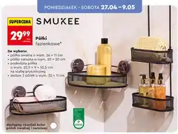Biedronka Zestaw 2 półek łazienkowych Smukee 32x11cm oferta