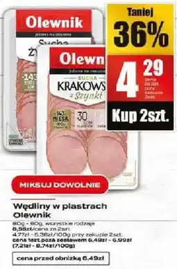 Supeco Wędliny w plastrach Olewnik Krakowska z szynki oferta
