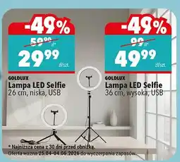 Biedronka Lampa LED Selfie Goldlux 36cm wysoka USB oferta