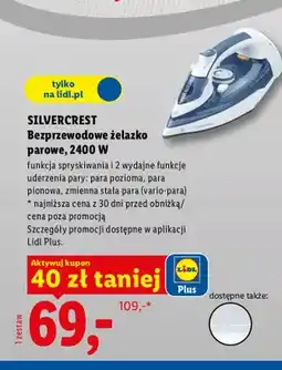 Lidl Bezprzewodowe żelazko parowe, 2400W oferta