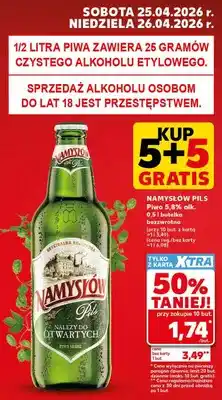 Kaufland Piwo Namysłów Pils jasne 5,8% butelka bezzwrotna oferta