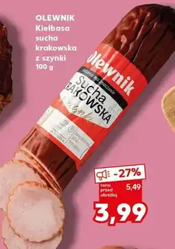 Kaufland Kiełbasa sucha krakowska z szynki Olewnik oferta