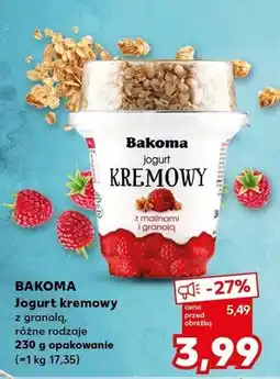Kaufland Jogurt kremowy Bakoma z granolą z malinami oferta
