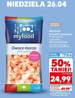 Kaufland Krewetki gotowane myfood 31-40 obrane z ogonkiem oferta