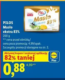 Lidl Masło ekstra 83% Pilos oferta