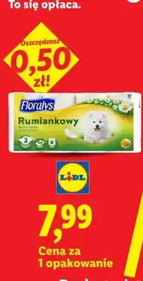 Lidl Papier toaletowy rumiankowy 3-warstwowy Floralys oferta