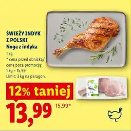 Lidl Noga z indyka świeży indyk z Polski oferta