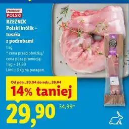 Lidl Polski królik tuszka z podrobami Rzeźnik oferta