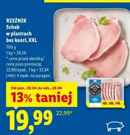 Lidl Schab w plastrach bez kości XXL Rzeźnik oferta