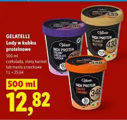 Lidl Lody w kubku proteinowe Gelatelli masło orzechowe oferta