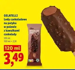 Lidl Lody czekoladowe na patyku w polewie z kawałkami czekolady Gelatelli Chocolate Crisp oferta