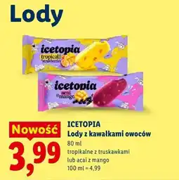 Lidl Lody z kawałkami owoców Icetopia acai z mango oferta