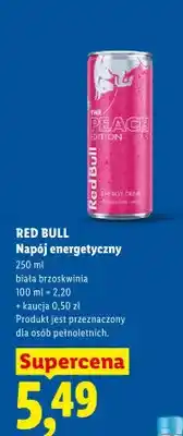 Lidl Napój energetyczny Red Bull biała brzoskwinia oferta