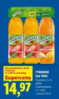 Lidl Sok 100% multiwitamina Tymbark Trzysztuk oferta