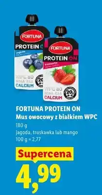 Lidl Mus owocowy z białkiem WPC Fortuna Protein On mango oferta