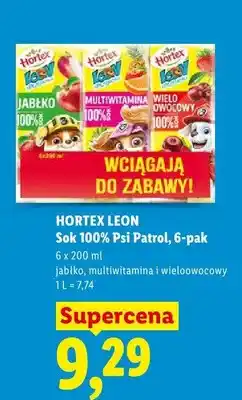 Lidl Sok 100% Psi Patrol wieloowocowy Hortex Leon 6-pak oferta