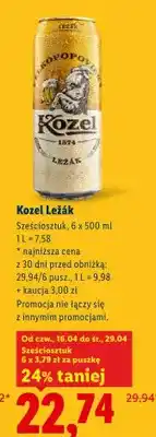 Lidl Piwo Kozel Leżak sześciosztuk oferta