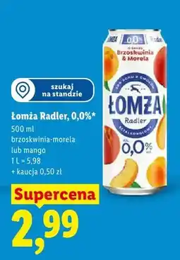 Lidl Piwo bezalkoholowe Łomża Radler 0,0% brzoskwinia-morela oferta