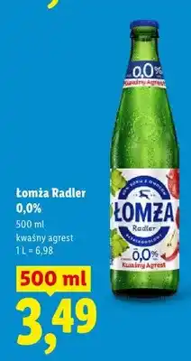 Lidl Piwo bezalkoholowe Łomża Radler 0,0% kwaśny agrest oferta