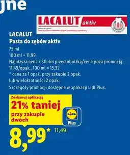 Lidl Pasta do zębów Lacalut aktiv oferta