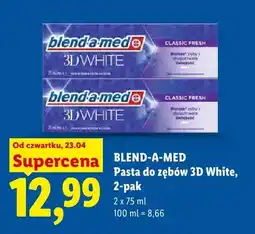 Lidl Pasta do zębów Blend-a-Med 3D White Classic Fresh 2-pak oferta