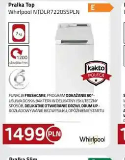 Kakto Whirlpool Pralka Top NTDLR7220SSPLN oferta