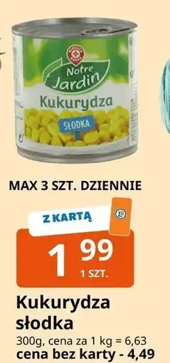 E.Leclerc Kukurydza konserwowa Wiodąca Marka Notre Jardin oferta