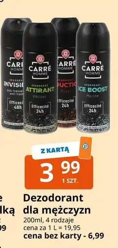 E.Leclerc Dezodorant reduction Wiodąca Marka Carre Homme oferta