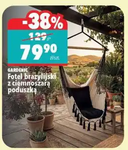 Biedronka GARDENIC Fotel brazylijski z ciemnoszarą poduszką oferta