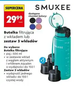 Biedronka Butelka filtrująca z wkładem lub zestaw 3 wkładów oferta