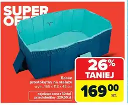 Carrefour Basen prostokątny na stelażu 155x118x45cm oferta