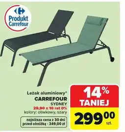 Carrefour Leżak aluminiowy Carrefour Sydney oliwkowy oferta