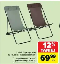 Carrefour Leżak 3-pozycyjny z poduszką i zabezpieczeniami oferta