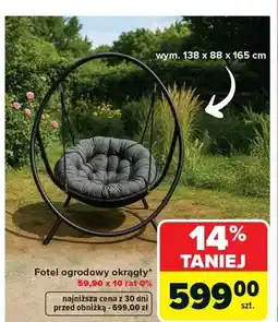 Carrefour Fotel ogrodowy okrągły 138x88x165cm oferta