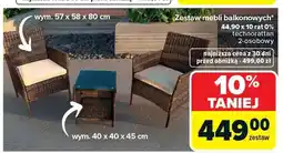 Carrefour Zestaw mebli balkonowych technorattan 2-osobowy 57x58x80cm oferta