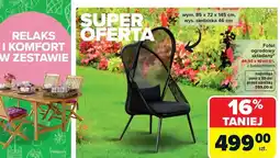 Carrefour Fotel ogrodowy składany z baldachimem 85x72x145cm oferta