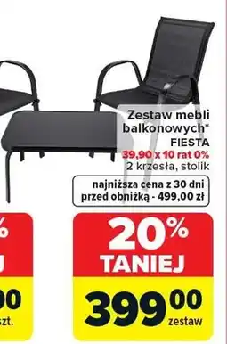 Carrefour Zestaw mebli balkonowych Fiesta 2 krzesła stolik oferta