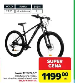 Carrefour Rower MTB 27,5 amortyzator przedni hamulce tarczowe hydrauliczne oferta