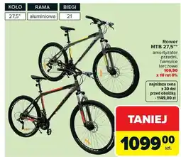 Carrefour Rower MTB 27,5 amortyzator przedni hamulce tarczowe oferta