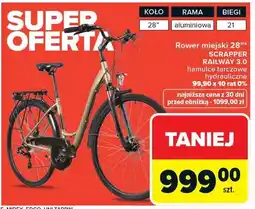 Carrefour Rower miejski 28 Scrapper Railway 3.0 hamulce tarczowe hydrauliczne oferta