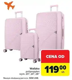 Carrefour Walizka polipropylen różowa wym. 28 oferta
