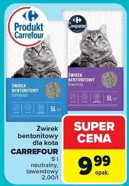 Carrefour Żwirek bentonitowy dla kota Carrefour lawendowy oferta