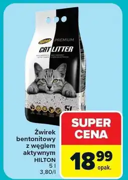 Carrefour Żwirek bentonitowy z węglem aktywnym Hilton oferta